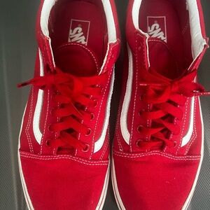 Vans Red and White Athletic Shoes